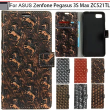 Пегас ЧЖУРЧЖЭНЕЙ Для ASUS Zenfone 3 S Макс ZC521TL Случай Кожи Сальто металл Стиль Бумажник Чехол Для ASUS Zenfone 3 S МАКС Случае 5.2″