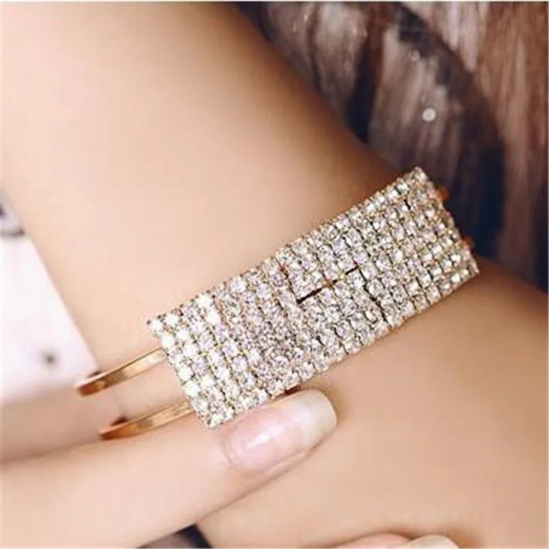Модный подарок, Элегантный женский браслет, браслет с кристаллами, Браслет-манжета, шикарные женские подарочные браслеты и браслеты
