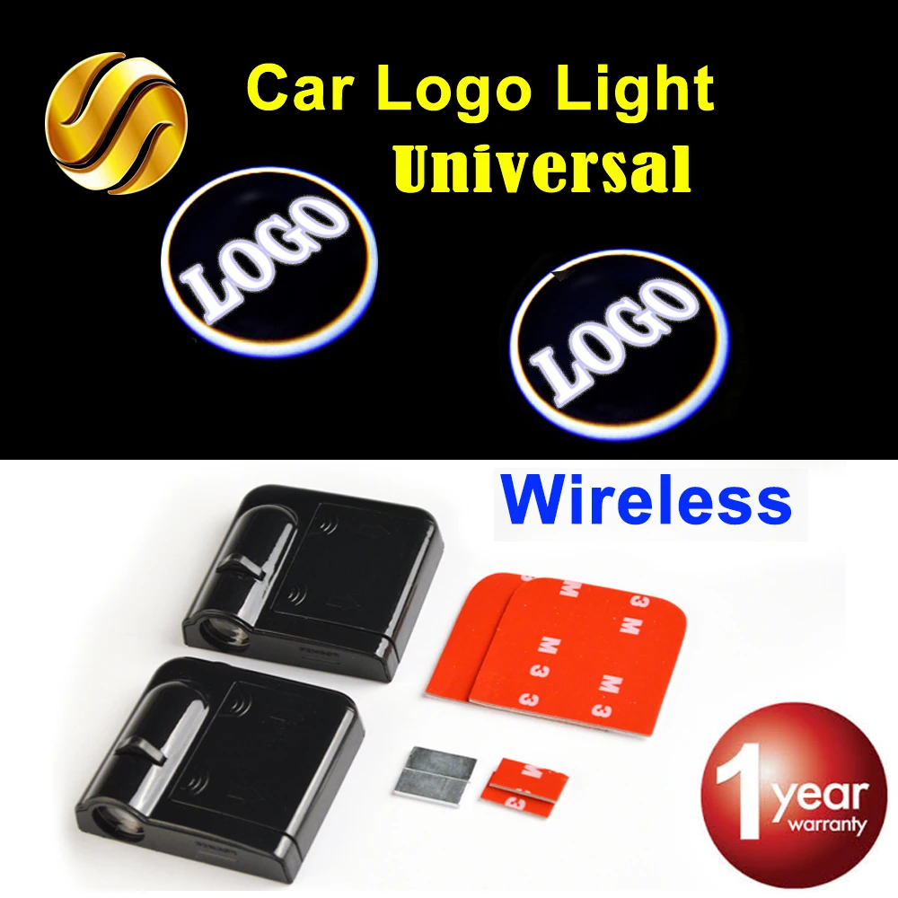 2x Wireless Car Door LOGO Lights LED Lamps Universal for BENZ