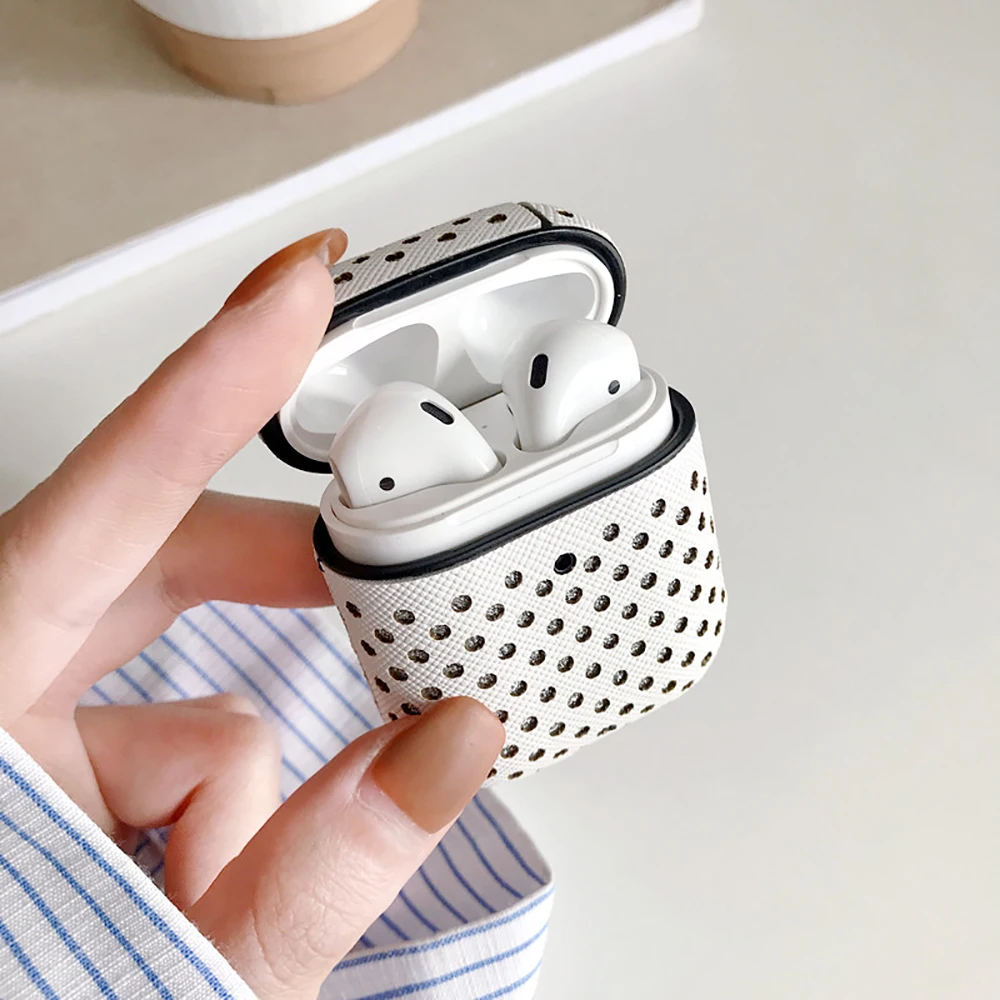 Для airpods чехол новый с беспроводной зарядкой для наушников s Box кожаный 1 и 2