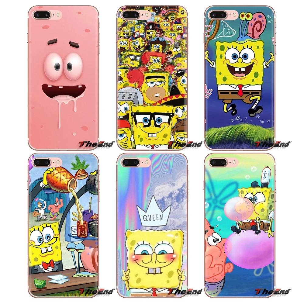 

TPU Transparent Cover Sponge Bob Funny spongebob For Huawei G7 G8 P7 P8 P9 P10 P20 P30 Lite Mini Pro P Smart Plus 2017 2018 2019