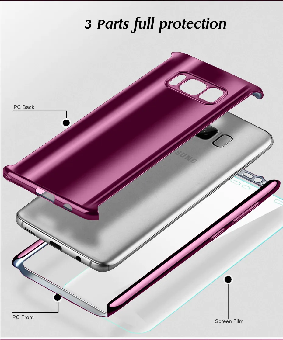 NKOBEE 3 in1 For Samsung Galaxy S8 Plus S7 Edge Note 8 Case Cover Luxury For Samsung S8 Case 360 Degree Full Protect Coque S8 (2)