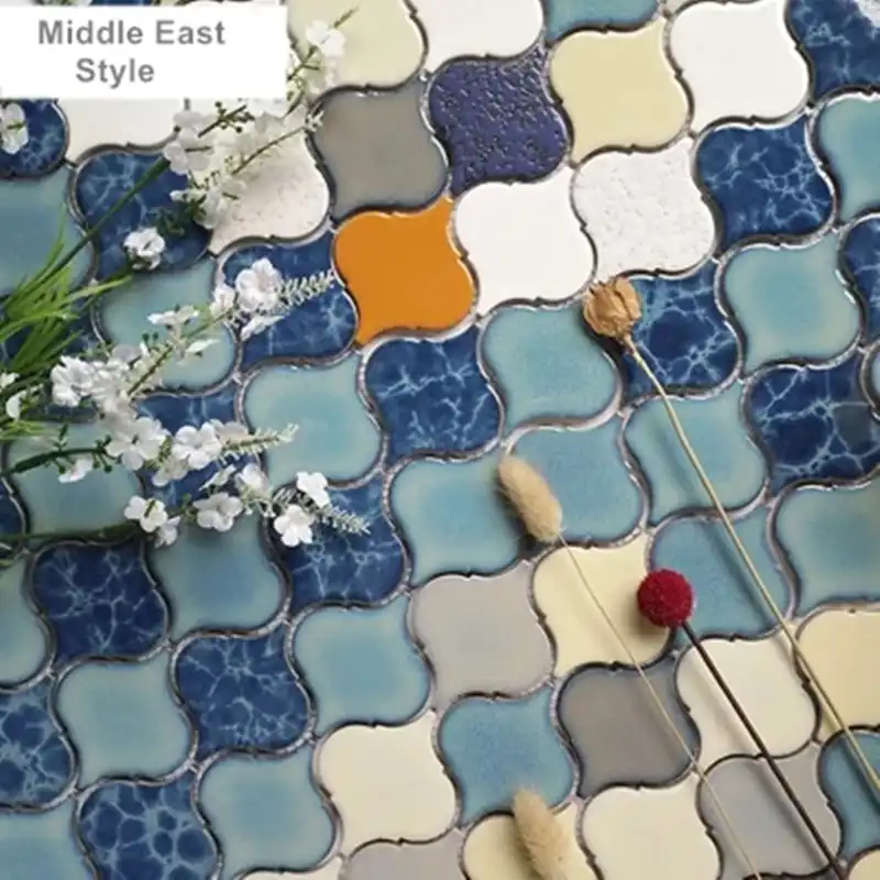 Middle Easy Style Lantern Ceramic Mosaic Tile Kitchen Bathroom Ceramic Mosaic Tile Kitchen Bathroom