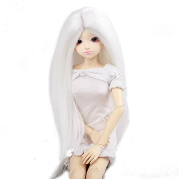 

[wamami] 97# White Straight Long Wig 1/4 MSD 1/3 1/6 SD DZ AOD BJD Dollfie 7-8"