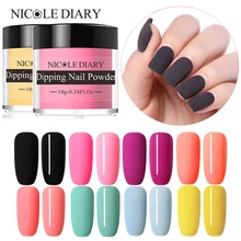 NICOLE Дневник 10 г матовый цвет окунания ногтей порошок натуральный сухой дизайн ногтей украшения без лампы лечения Ногтей Пыли декорации