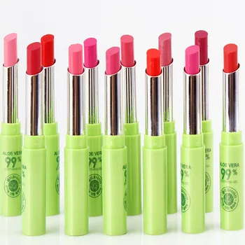 

12 Pcs/Pack Women Cosmetic Makeup Aloe Moisturizing Waterproof Lipstick Rose Color Orange Changing Lipstick