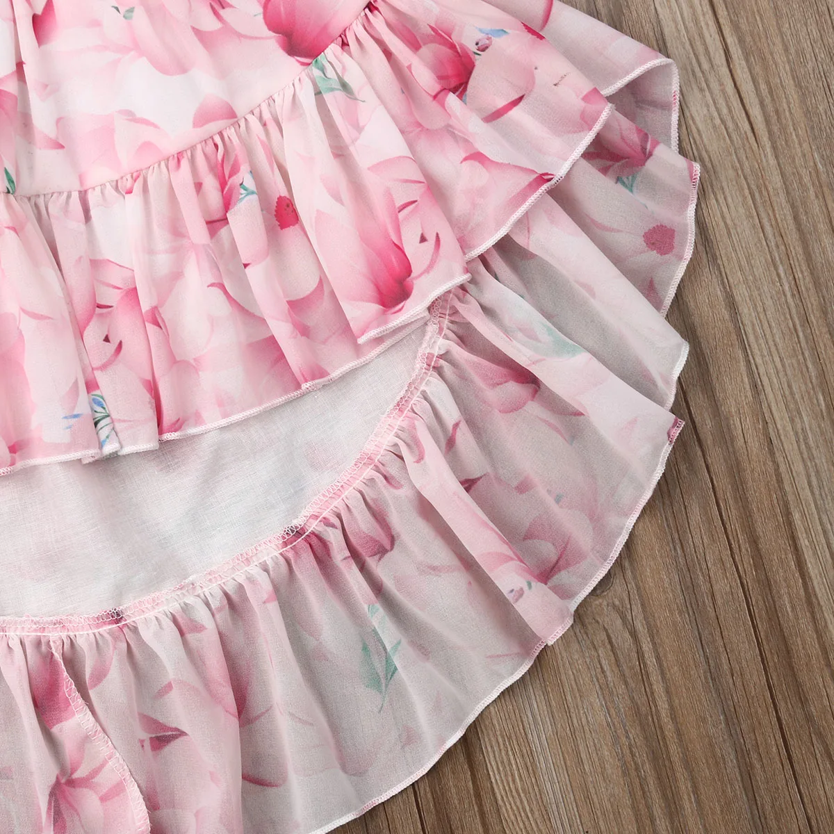 Emmababy летняя одежда для малышей, одежда для девочек, однотонный на брительках с топом с оборками и юбка с цветочным принтом комплекты одежды из 2 предметов для детей