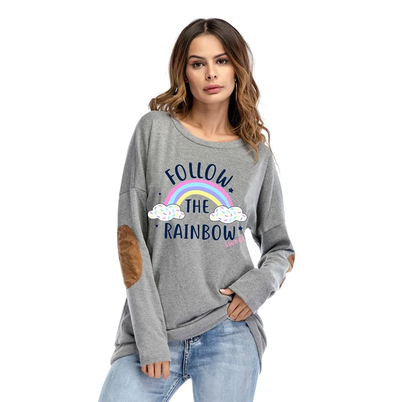 

Spring Autumn Warm Fashion T-shirt Top Tee Long Sleeve Mama Love You Rainbow