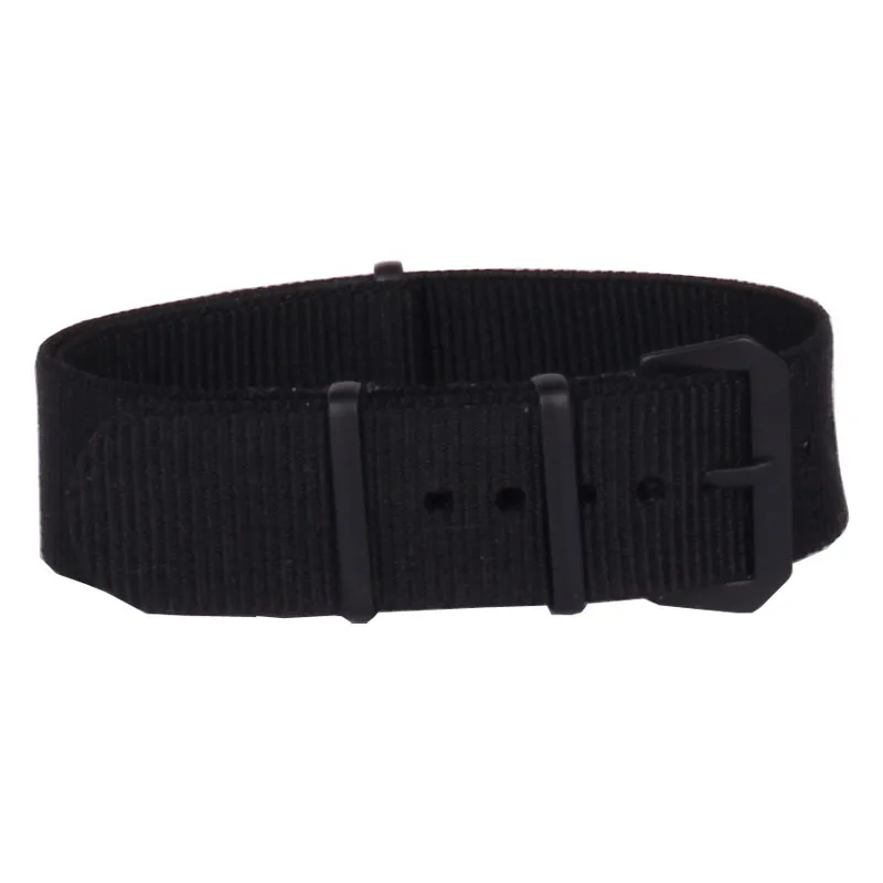 

New 20 mm Strong Solid bracelet Army Military nato fabric Nylon Watch watchbands Woven Straps Bands Black Buckle belt 20mm