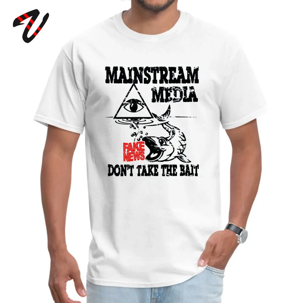 Normal Company Short Sleeve Casual Tshirts 100% Cotton Crew Neck Mens _white Tops & Tees Leisure Tee Shirt ostern Day MAINSTREAM MEDIA FAKE NEWS DONT TAKE THE B white
