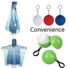 

BPUnisex Raincoat Disposable Portable Rain Jacket Poncho Keyring Ball Raincoats SYYY59/