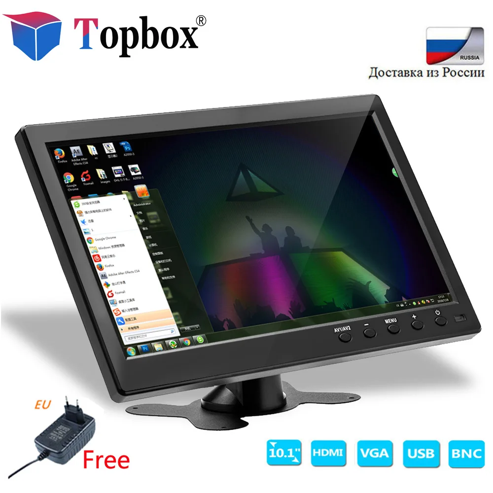 Topbox 10.1"HD Car Headrest Monitor TFT LCD HD Digital Screen HDMI/VGA