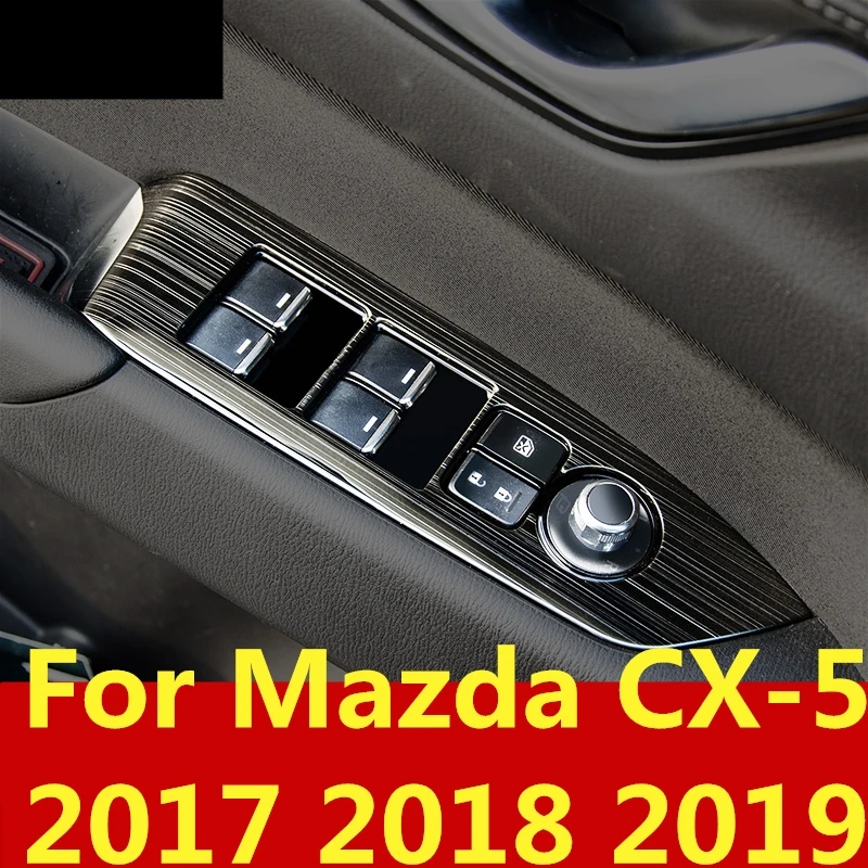 

For Mazda CX-5 CX5 CX 5 2017 2018 2019 Interior Inner Door Window Lift Button Switch Panel Cover Trim Car accessories