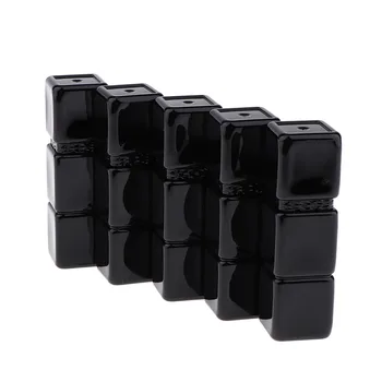 

5pcs Square Empty Refillable Plastic DIY Lipstick Balm Lip Gloss Tubes Black