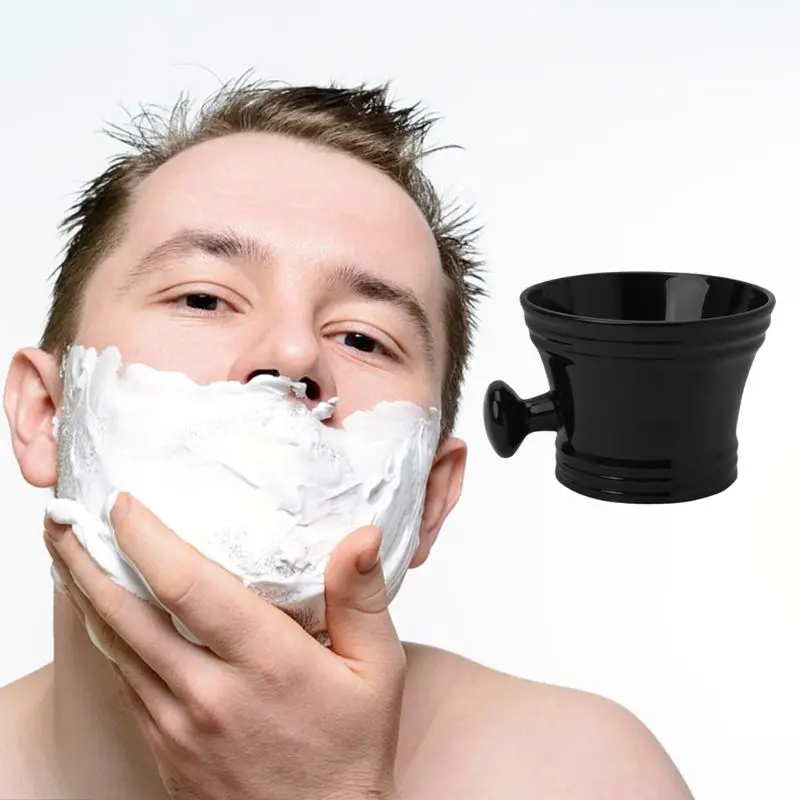 Для мужчин бритья кружка с ручкой мыло чаша Пластик мужской чистка лица бороды инструменты смешивания бритья пузырь T77