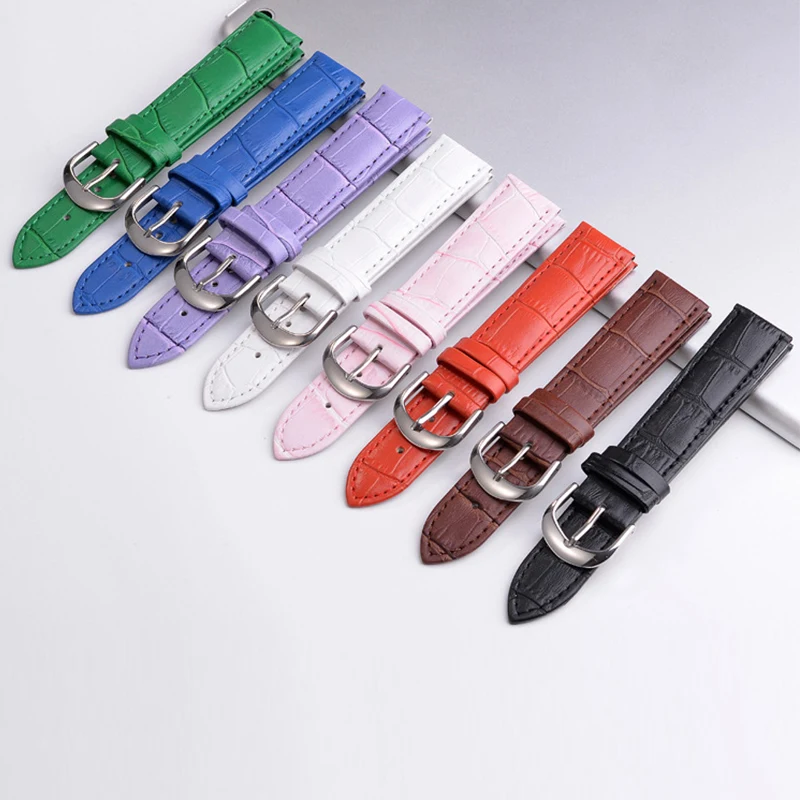 

Watchband genuine leather straps 12MM 18mm 20mm 14MM 16mm 19mm 22mm high quality men's accessories brown color belts