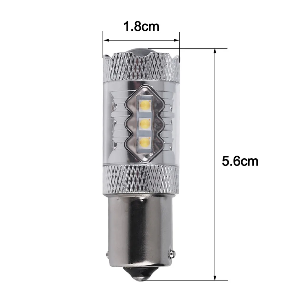 1 шт. 80 Вт 12-24 в 1156 чип высокий яркий светодиодный фонарь заднего хода BA15S поворотники светильник высокой мощности P21W светодиодный задний хвостовые лампы
