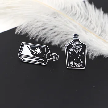 

20pcs/lot Drifting Bottle Brooches Time Hourglass Enamel Pin for Kids Lapel Pin Bag Pins Denim Jacket Women Brooch Badge SC4738