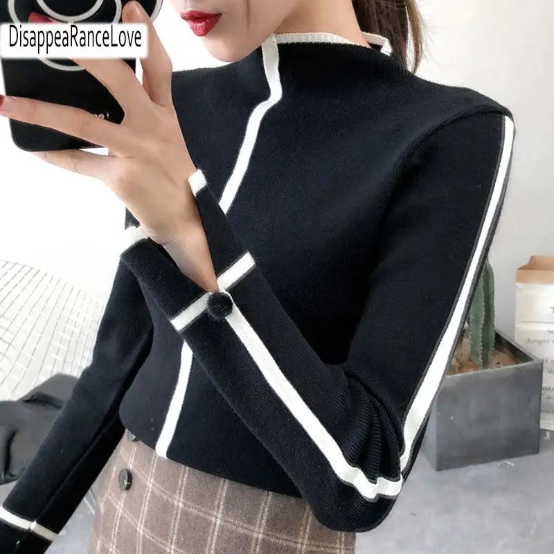 Women Turtleneck Pullover Sweater Soft Jumper Long Sleeve Autumn Winter 2019 Warm Thick Slim Fit Tops