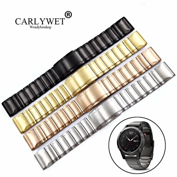 

CARLYWET 20 22 26mm 316L Stainless Steel Easy Quick Install Replacement Watch Bands Bracelets Straps For Fenix 3/5/5X/5S