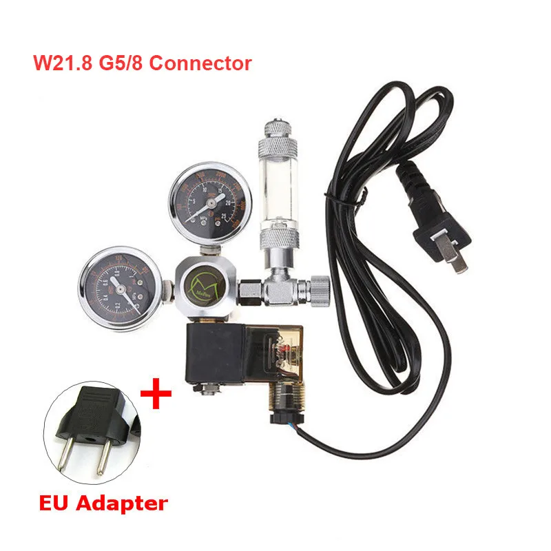 Kopen Aquarium CO2 Regulator W21.8 G5 8 220 v Magnetische Solenoid Terugslagklep Aquarium Bubble Teller Fish Tank Tool CO2 controle
