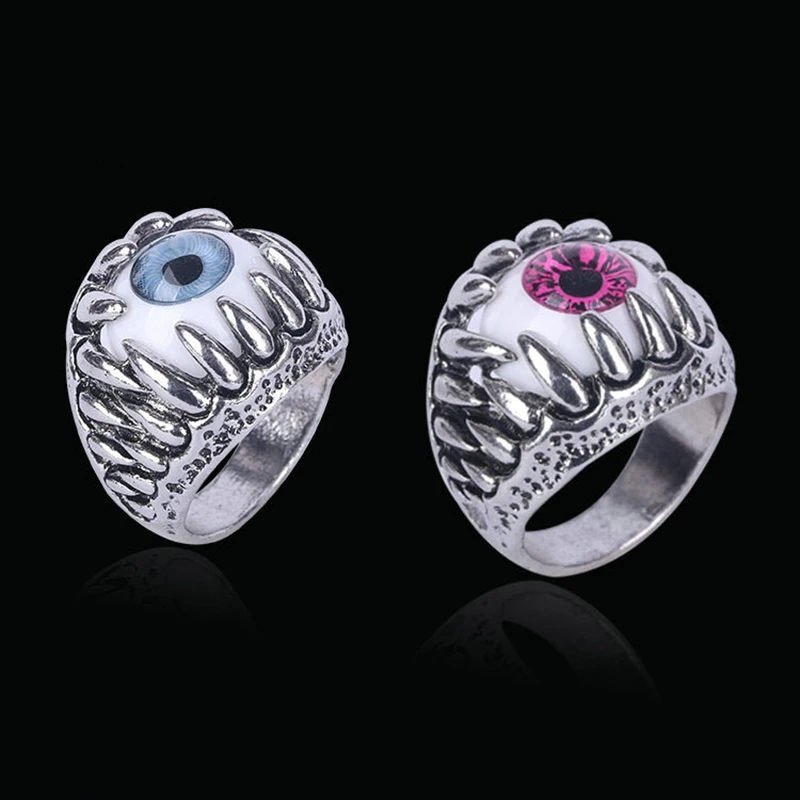 

Silikolove Dragon Claw Punk Finger Ring for Men Silver Alloy Devil's Eye Personality Jewelry Accessories Anelli