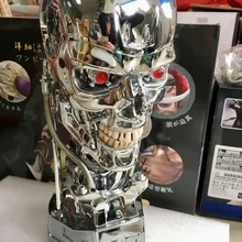 T800 T2 череп Терминатор фигурка эндоскелет Размер лифта Бюст Смола Реплика Модель Коллекция игрушек светодиодный глаз Новинка