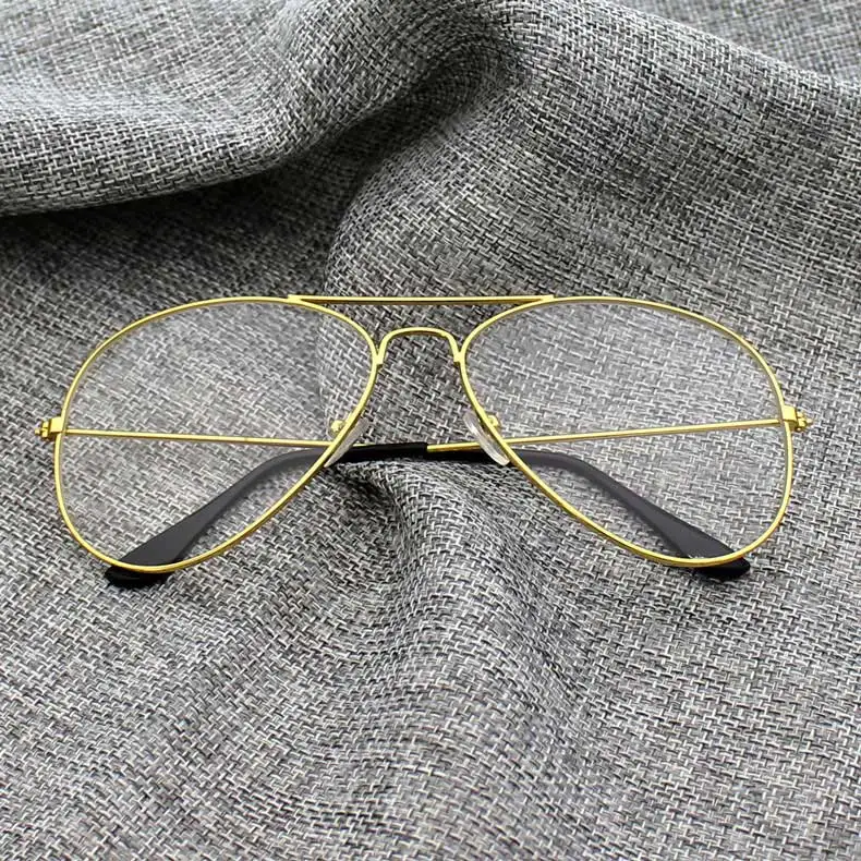 Women Men Transparent Spectacles Computer Glasses Fashion Anti Blue Ray Clear Lens Metal Frame Eyeglasses Oculos De Grau Female - Цвет оправы: Gold