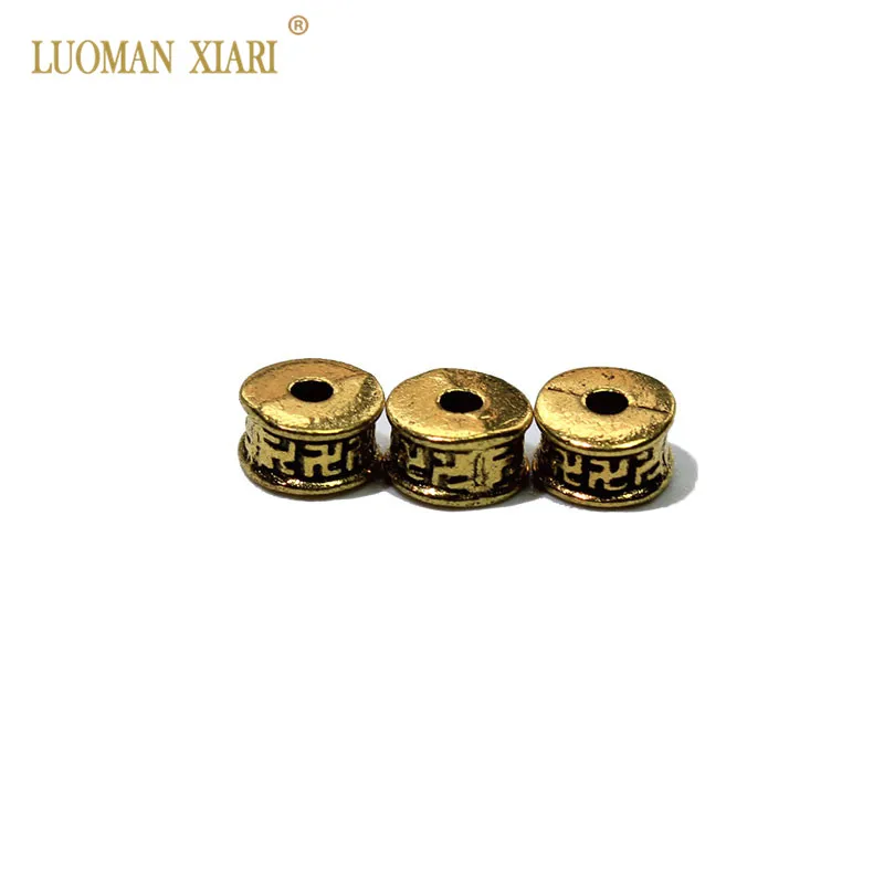 Wholesale 20/50 pcs Lot Vintage Golden Silvery Alloy Beads Buddha Wheels Charms DIY For Jewelry Making Bracelet 6 mm | Украшения и