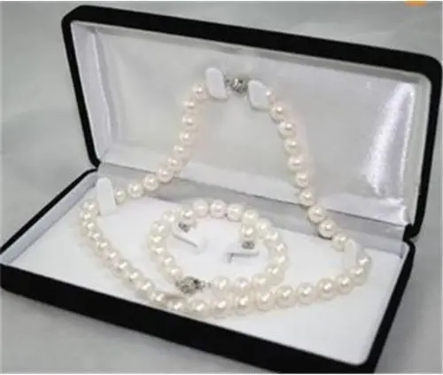 

Free shipping New style Natural noble jewelry>>>>8-9MM White Akoya Cultured Pearl Necklace Bracelet Earring Set SF