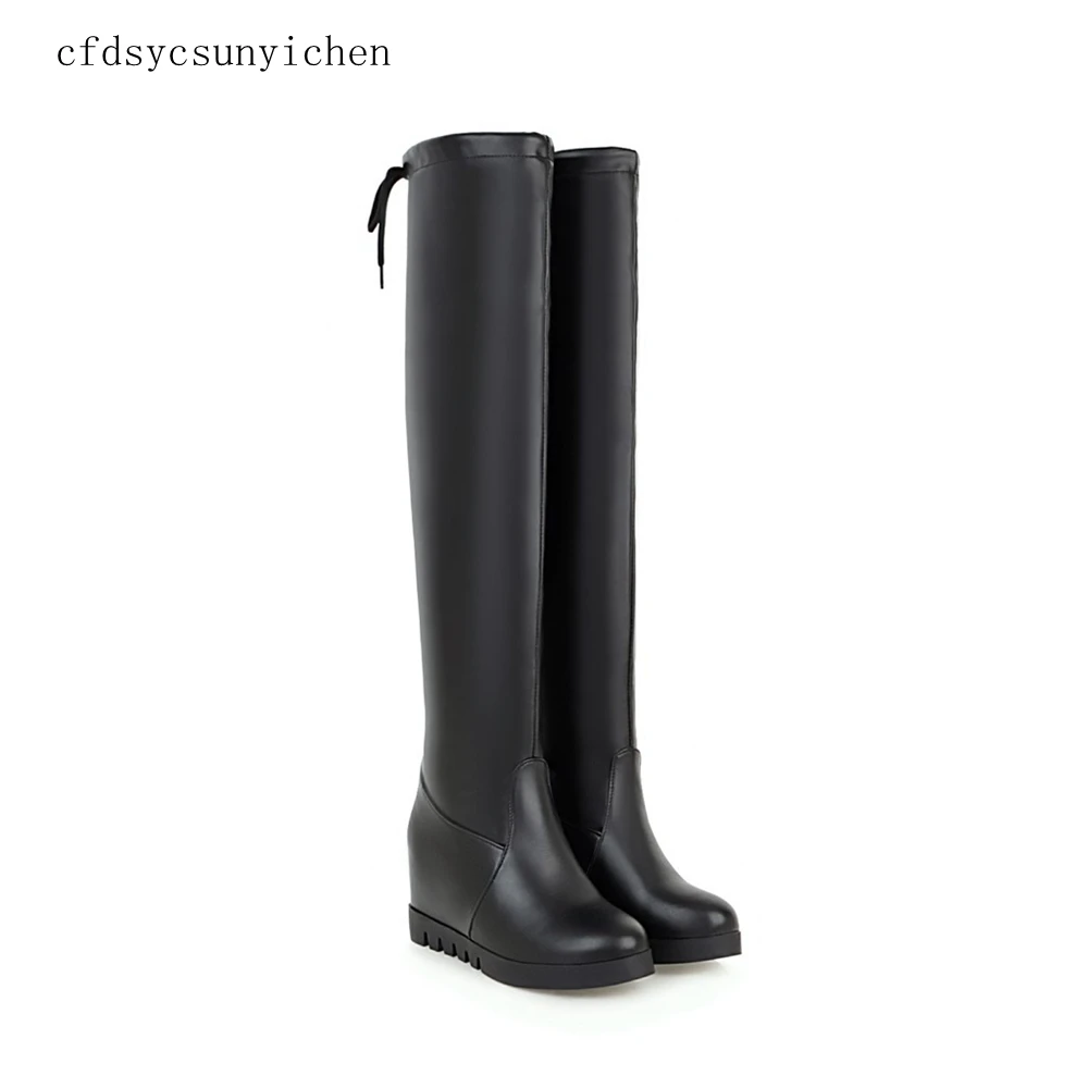 

Brand New Hot Sale Black White Women Over-the- Knee High Boots Ladies Dress Shoes BO-GT-W-5 Plus Big Size 10