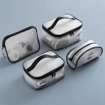 

Women's PVC Transparent Cosmetic Bag Makeup Box Clear Beauty Case Waterproof Wash Pouch Travel Necessary Zip Accessories Items