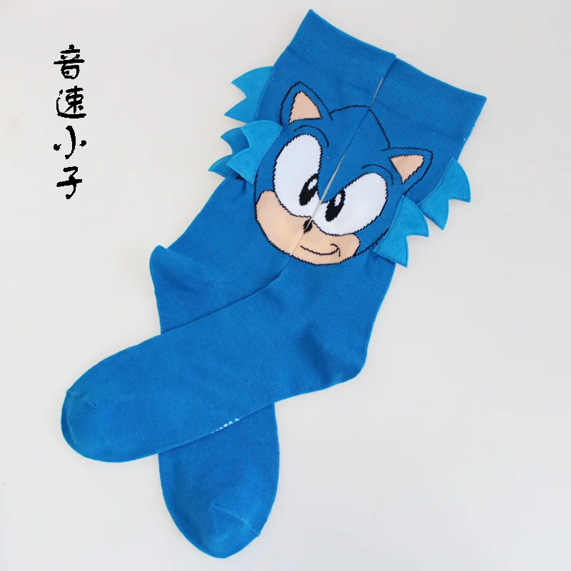 

Cartoon game sock Sonic Hedgehog long ears men cotton socks funny fashion novelty comfortable breathable calcetine corto hombre