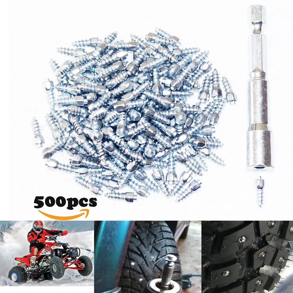 500pcs 12mm Spikes For Tires Car Bike Tire Studs Wheel Tyre Snow Winter Car-Styling Goujons a Vis for fatbike | Автомобили и