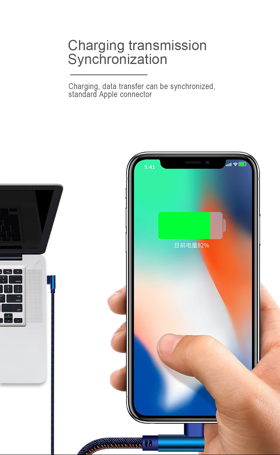 NOHON 90 Degree Fast Charging Data Cable Lighting For iphone XS MAX X XS XR 8 7 6S 6 5S 5C 5 Plus Phone Long Charger Cord 1M 2M (11)