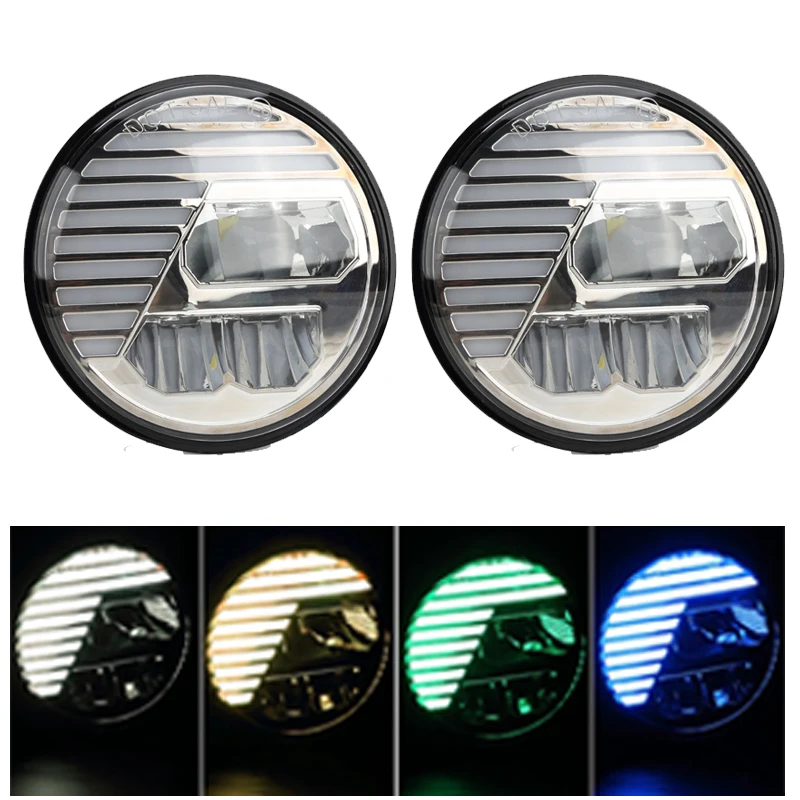 

7 inch Headlights RGB led Music Mode & Flashing Function & Bluetooth Remote for 97-17 Jeep Wrangler JK TJ & Wrangler