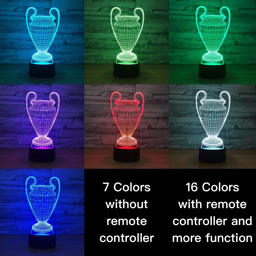 Детская 3d лампа для футбола, светодиодный ночной Светильник C Ronaldo Home Deocration Luminaria, подарок на день рождения для мальчика, Messi, настольный ночник, светильник для футбола