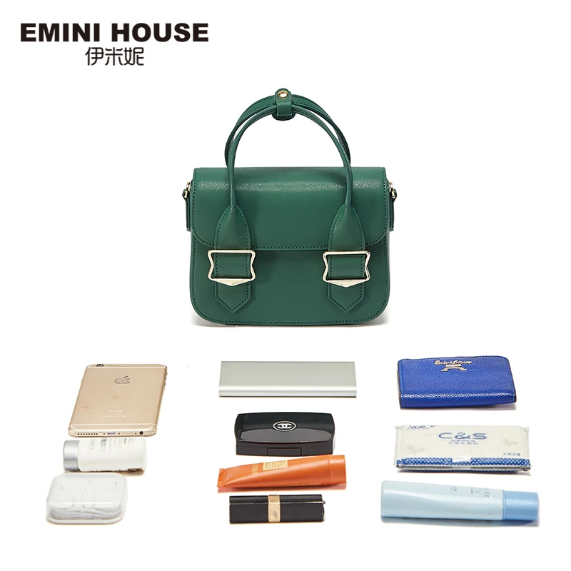 Женская сумка с клапаном EMINI HOUSE мессенджер из спилка металлическим украшением