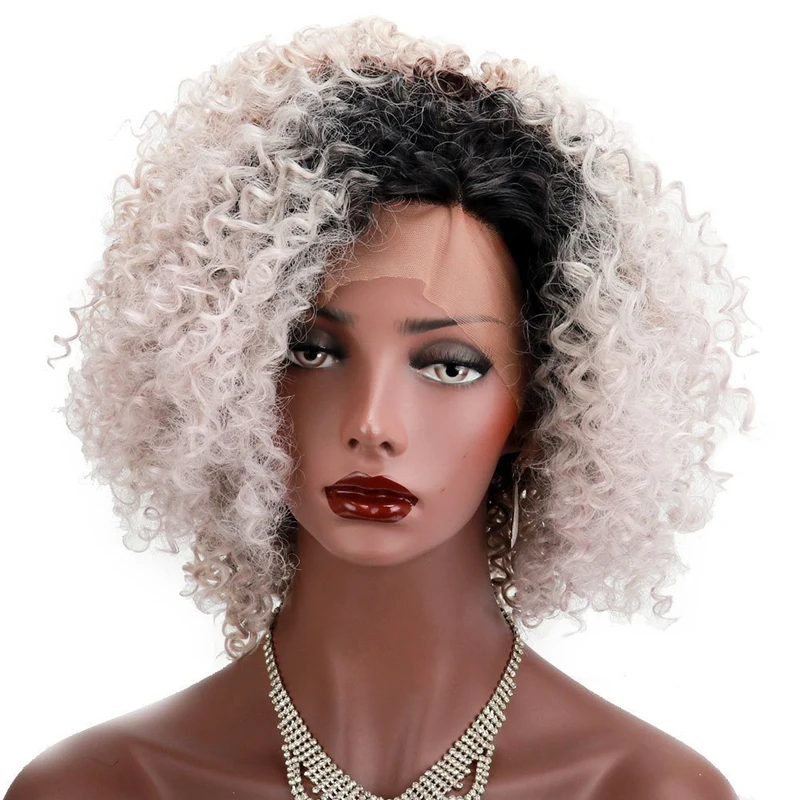 Buy EEWIGS Ombre Grey Synthetic Lace Front Wigs For