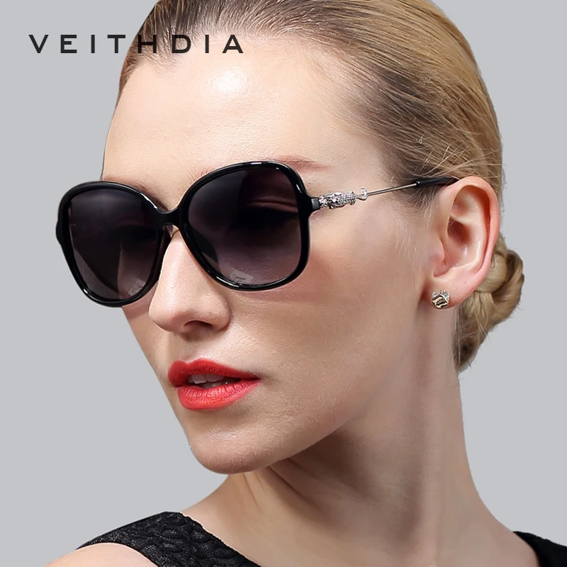 Женские солнцезащитные ретро-очки VEITHDIA, дизайнерские леопардовые очки из пластика TR90 с поляризационными стеклами, модель 7026