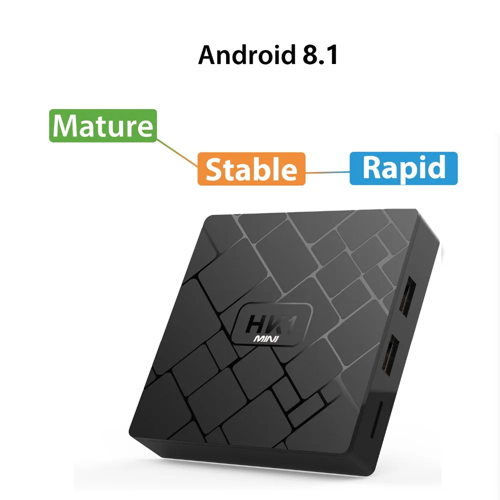 HK1 Мини Смарт ТВ приставка Android 8,1 2 ГБ+ 16 Гб RK3229 четырехъядерный wifi 2,4G 4K 3D HK1mini Google Netflix медиаплеер приставка
