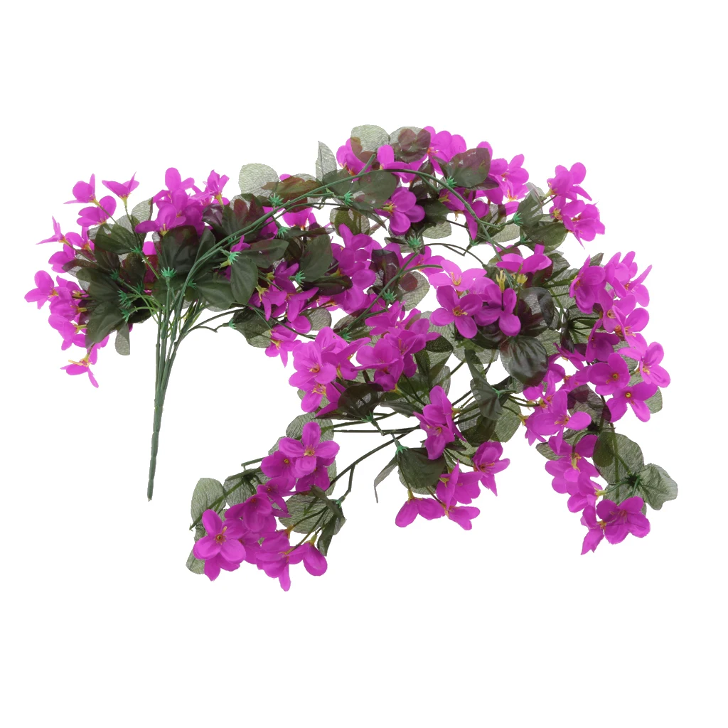 

Hanging Artifical Violet Decor Plant Art For Home Purple 1 Bunches