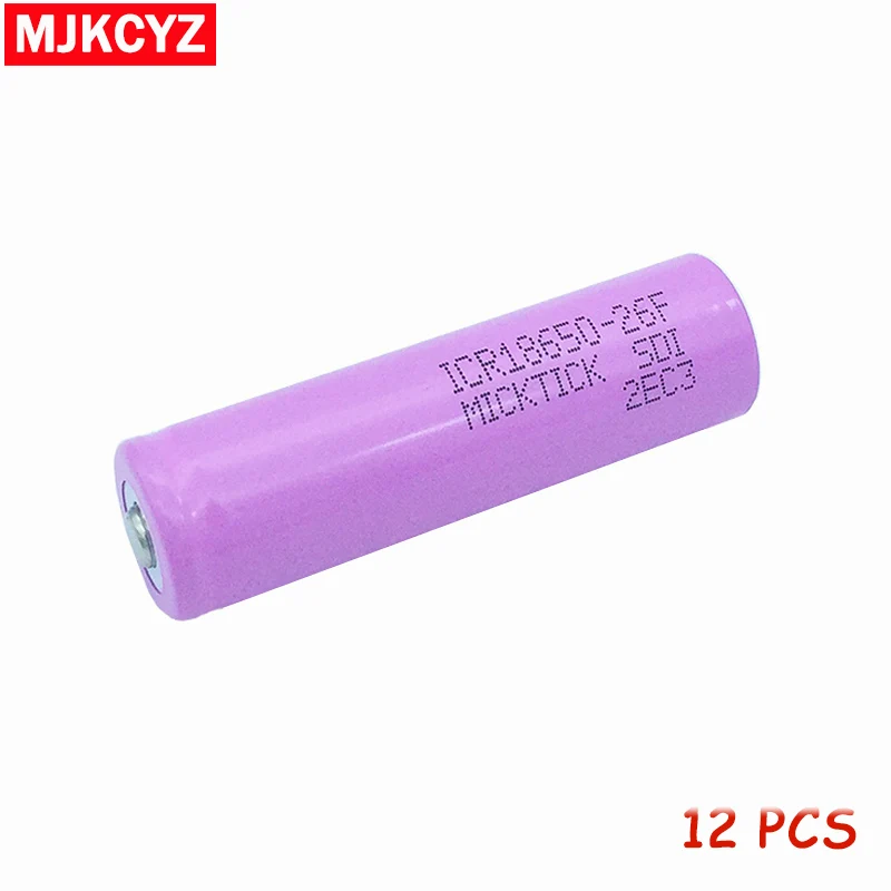 

12Pcs 3.7V 2600mAh 18650 Battery MICKTICK lithium Li Ion Rechargeable Large Capacity Batteries battaria T6 Flashlight red LED