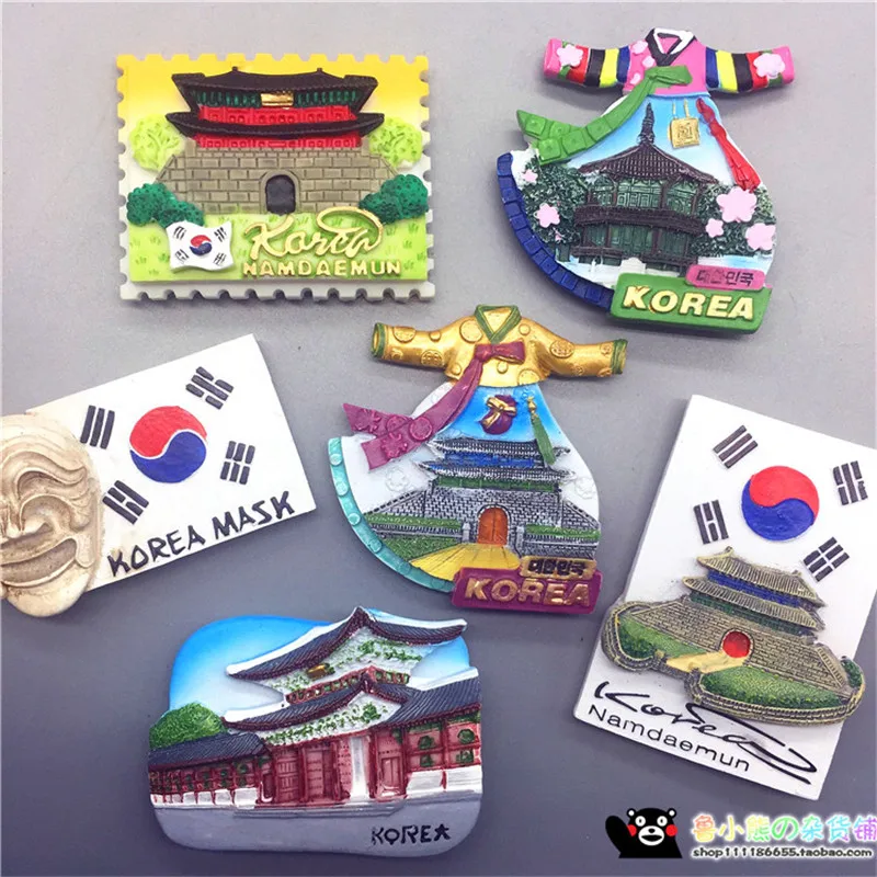 

New Hot Korea Seoul Namdaem Jeju Island Gyeongbokgung Palace Fridge Magnet Tourist Souvenirs Refrigerator Magnetic Stickers Gift