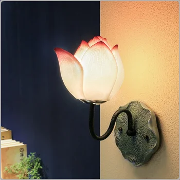 

Chinese wall lamp living room study bedroom bedside lamp engineering mirror headlight model room lighting lotus lamp lw5311020py