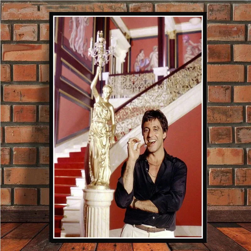 Аль Пачино Лицо со шрамом Гангстерский фильм плакат стены Искусство картина плакаты и принты холст живопись для комнаты домашний декор - Color: 0013