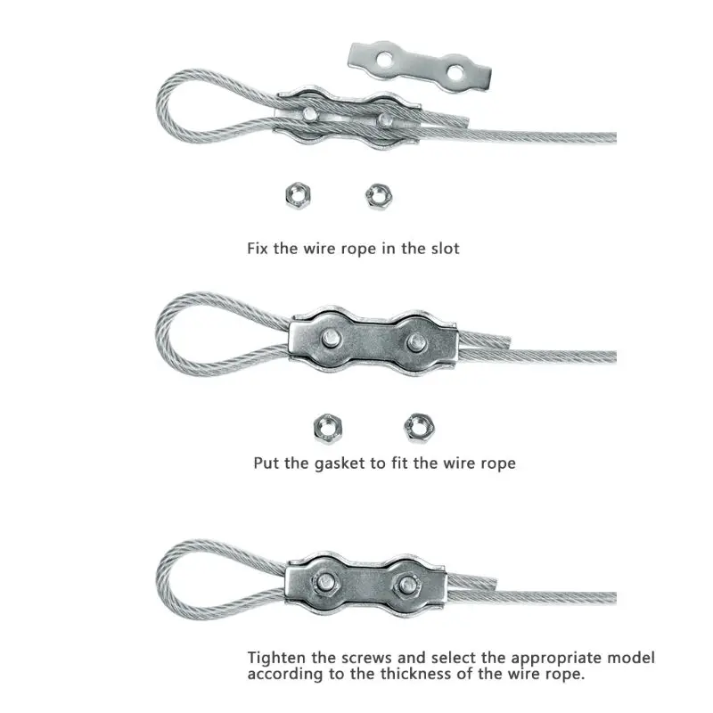 2 шт. зажимы для троса из нержавеющей стали двойные зажимы для проводов 2 мм 3 мм 4 мм 5 мм 6 мм