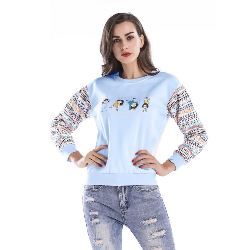 

Autumn 2019 Long Sleeve Sweatshirts Women Harajuku Cartoon Sweatshirt Casual Streetwear Women Winter Pink Blue Pullovers Tops