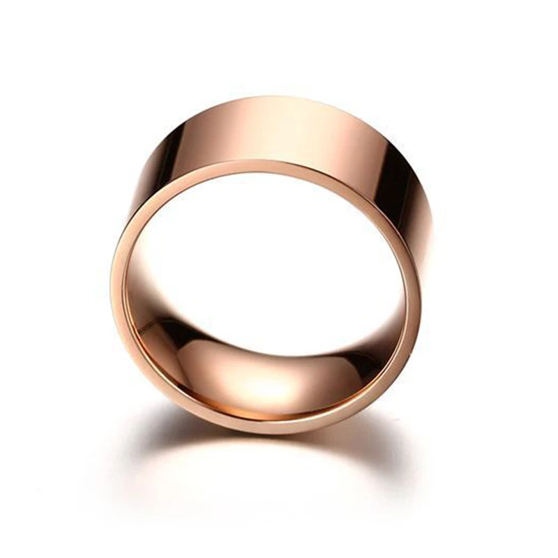 10 мм ширина обручальное кольцо для женщин Серебряное розовое золото-цвет женское из нержавеющей стали Ювелирное кольцо оптом никогда не выцветает
