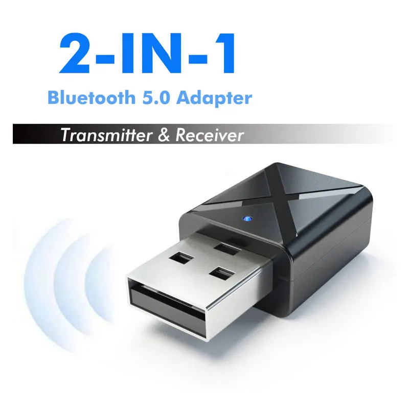 

ISKAS Bleutooth 5.0 Blue tooth Receiver 3.5mm Transmitter Free Hands Wireless 3.5 mm Jack Aux Bleutooth Adapter Adaptador 2-in-1